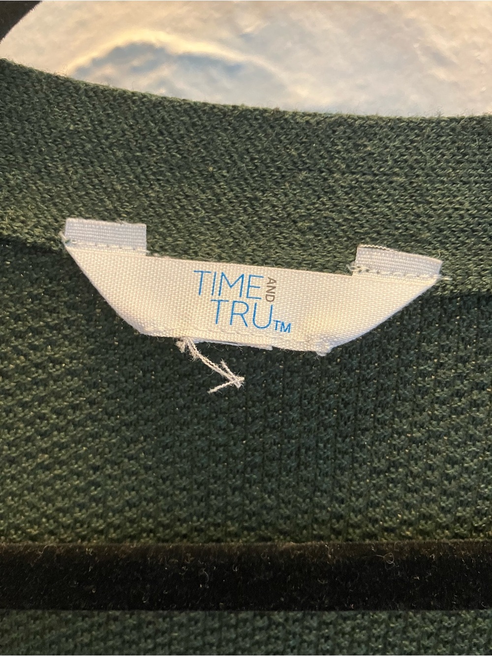 Time and Tru Olive Green Open-Front Women's Cardigan - Picture 3 of 5